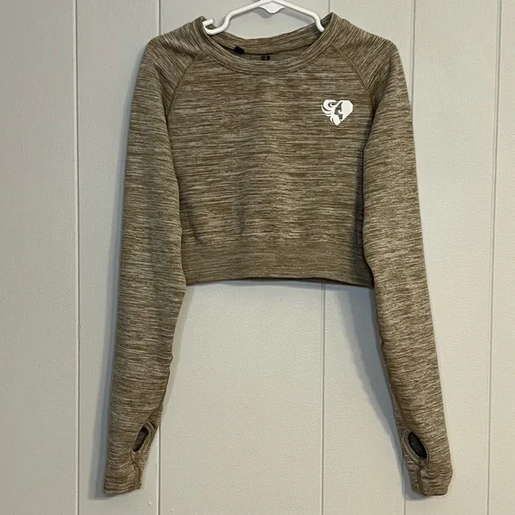 Women's Best long-sleeve, cropped workout top Size S - Picture 1 of 7